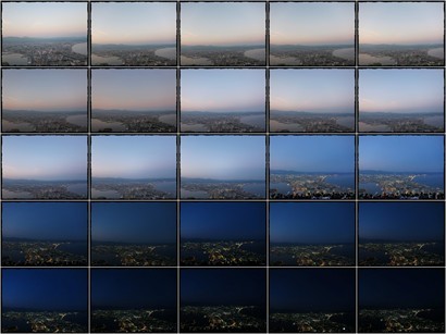 由19:00 ~ 20:00 喺函館山上影出黎既景, 由上至下, 由左至右...........