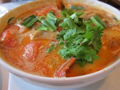 Spicy Soup and Prawn with Coconut Milk Flavoured with Roasted Chili Paste 