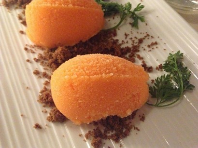 carrot and ginger sorbet, fucking hell, gorgeous 