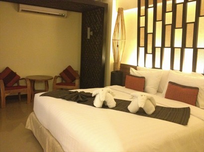 酒店房間內被摺疊成大象的毛巾