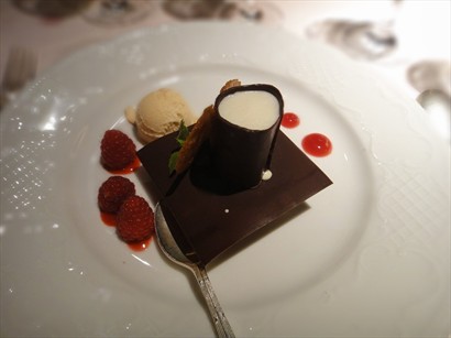 Coffee Mousse w/ a Cylinder of Rum & Ice-Cream
