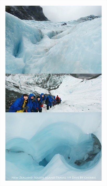 一步一步往高處走,冰層的純潔度也較雪白透藍!