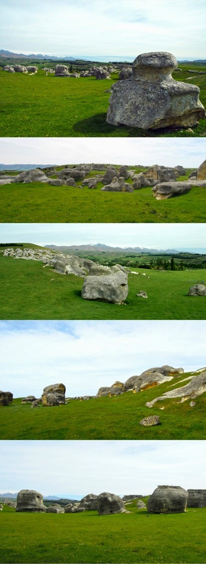 從不同方向拍攝，巨石的形態各有不同