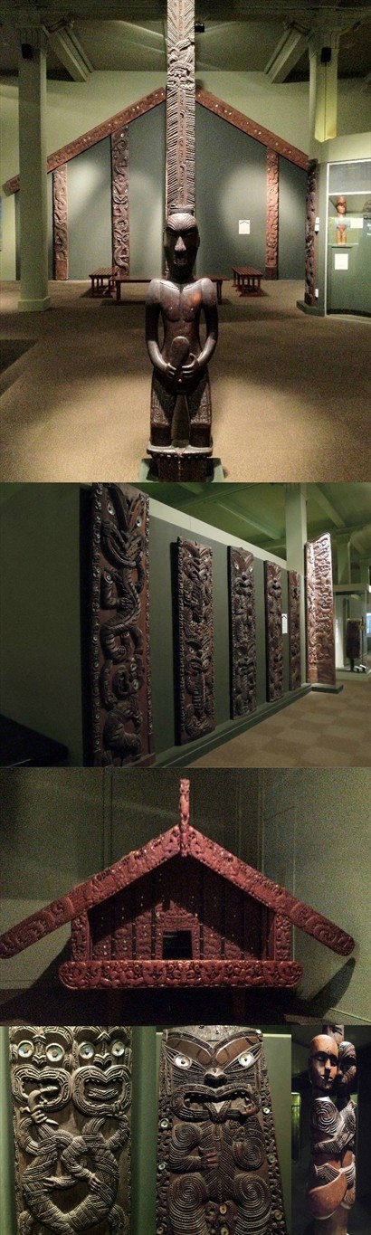 內裡展出不同形式的毛利藝術品，其中木雕及建築最具特色