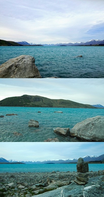 Lake Tekapo湖水那淡淡的藍，一如傳聞地像某著名首飾品牌的主題顏色