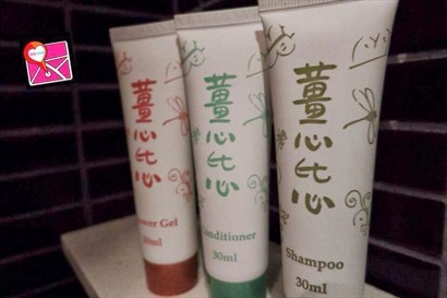 沐浴用品等還用上了台灣著名香薰品牌「薑心比心」。