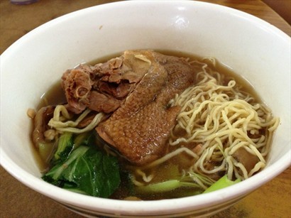 authentic duck leg noodle in soup