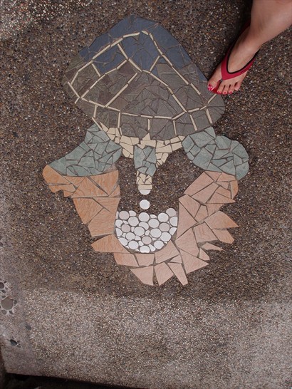 小巷地下都砌了馬賽克的海龜