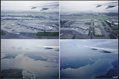 18:20 終於起飛，可以欣賞新加坡機場半空的環境如何。
