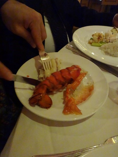 Broiled Lobster Tail and King Prawns