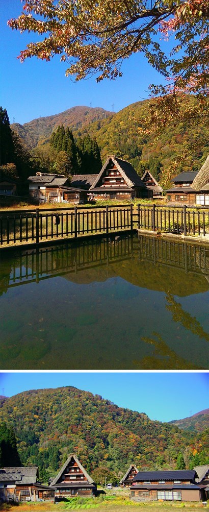 菅沼合掌村的遊客比白川鄉少很多，是個舒服寧靜的小鎮。