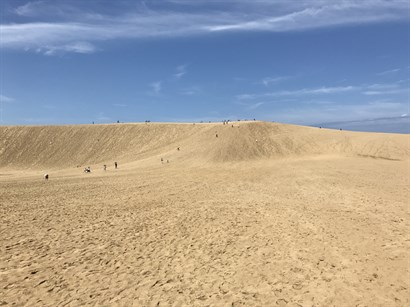行上沙丘頂都很斜