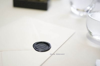 Menu in a wax-sealed envelop