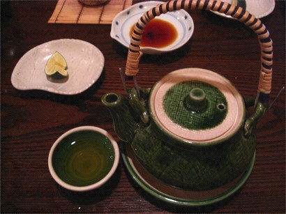 Mushroom soup in a teapot