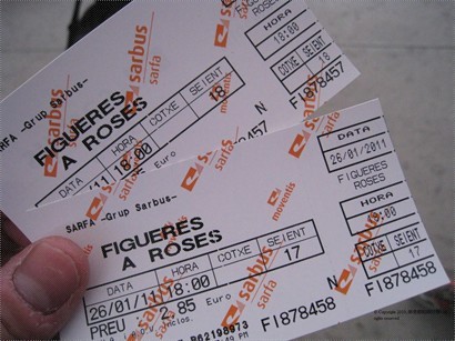 先由Figueres到Roses的車票