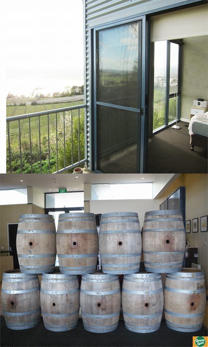 下圖:一桶桶是餐廳內所拍攝釀製的葡萄酒