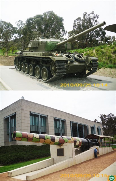 上圖:退役坦克車;下圖:退役大炮