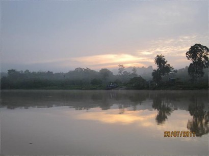 黃昏的Kinabatangan River
