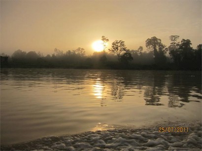 日出時份的Kinabatangan River, 景色又截然不同