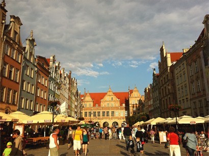 日落下的Gdansk老城