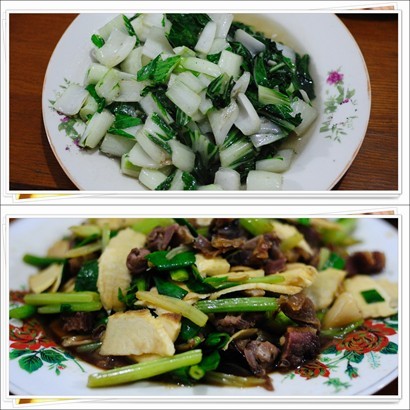 晚餐：炒白菜 (鮮甜) / 冬筍板鴨 (唔掂 - 全是骨)