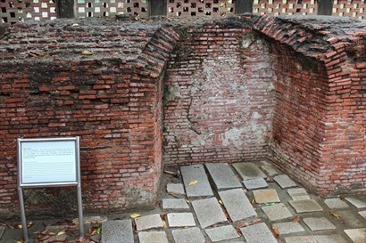 Inside Chikan Tower, an archaic construction by the Netherlands in the 16th century 