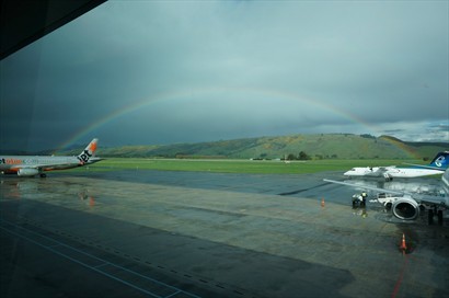 Rainbow at Dunedin Airport