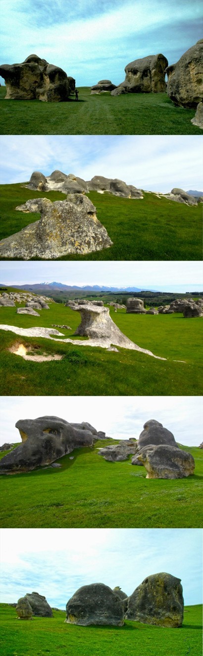 每塊巨石的形狀由經年累月的侵蝕而成，歲月留下它的痕跡