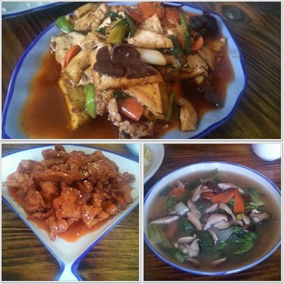 豆腐角/雜菜草菇及甜酸肉