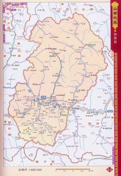 看看加查的地圖，便知道我們往東北方向走的位置。