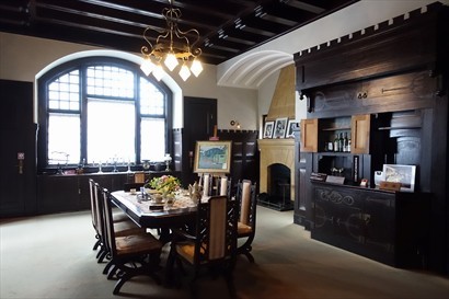 風見雞館內的飯廳, 是仿照德國古堡大廳而建造, 很有文藝復興味道吧!