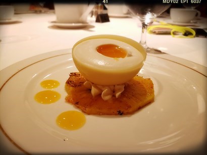 White Chocolate Mousse with passion fruit 