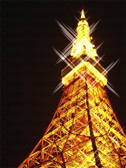 橙色既東京鐵塔加特別效果